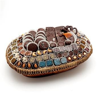 Lavish Woven Chocolate Fruit Basket
