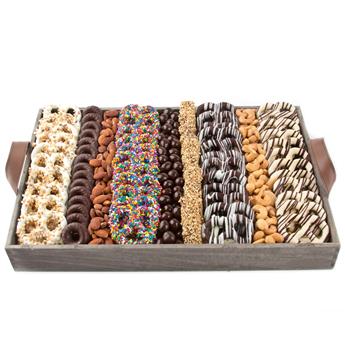 Artisanal Pretzel & Nut Wooden Tray
