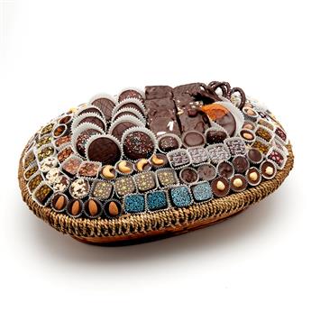 Lavish Woven Chocolate Fruit Basket